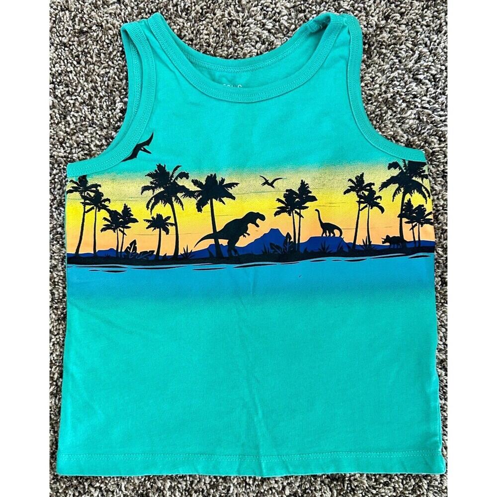 Falls Creek Dino Tank Size 3T Blue Yellow Animals Teal (818)